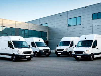 white delivery vans parked outside warehouse white delivery vans parked outside warehouse